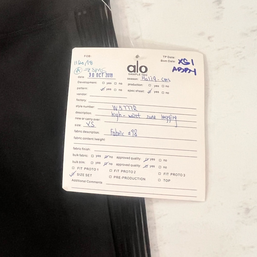 ALO Yoga Black Leggings with Stripe Accent - Picture 2 of 3